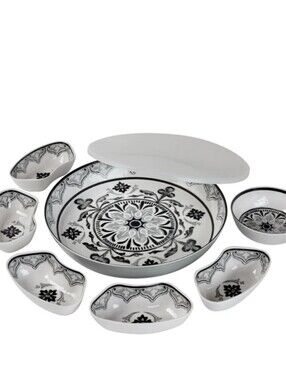 Pandex 7piece Melamine   Lazy Susan With Cover